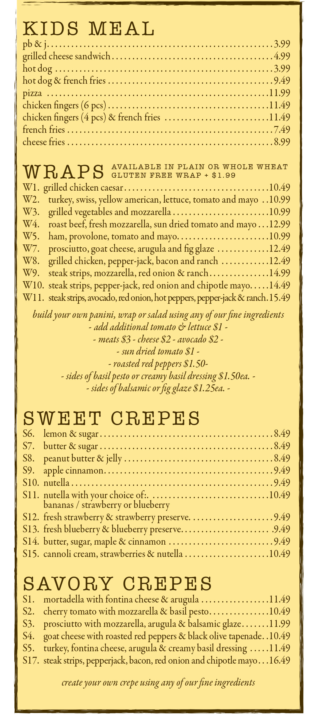 Bay Ridge Location Menu Photos