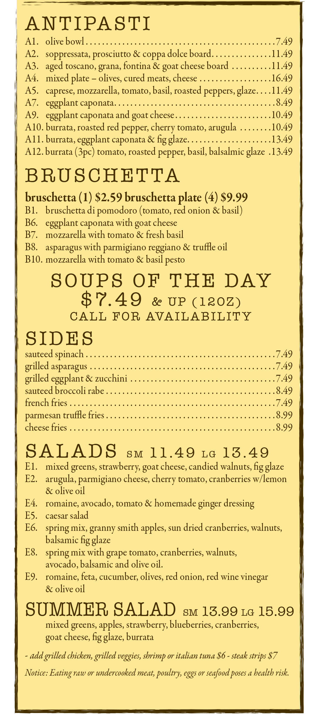Bay Ridge Location Menu Photos