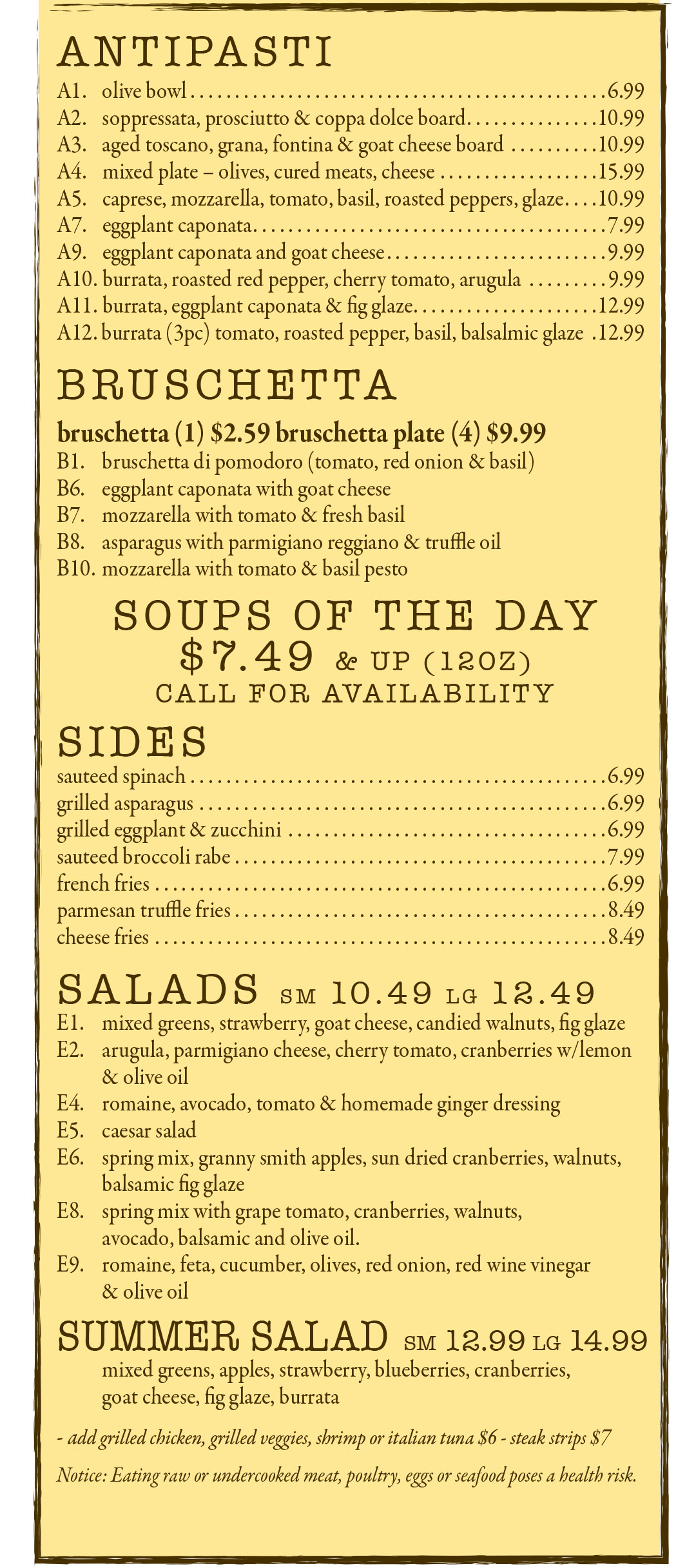 Bay Ridge Location Menu Photos