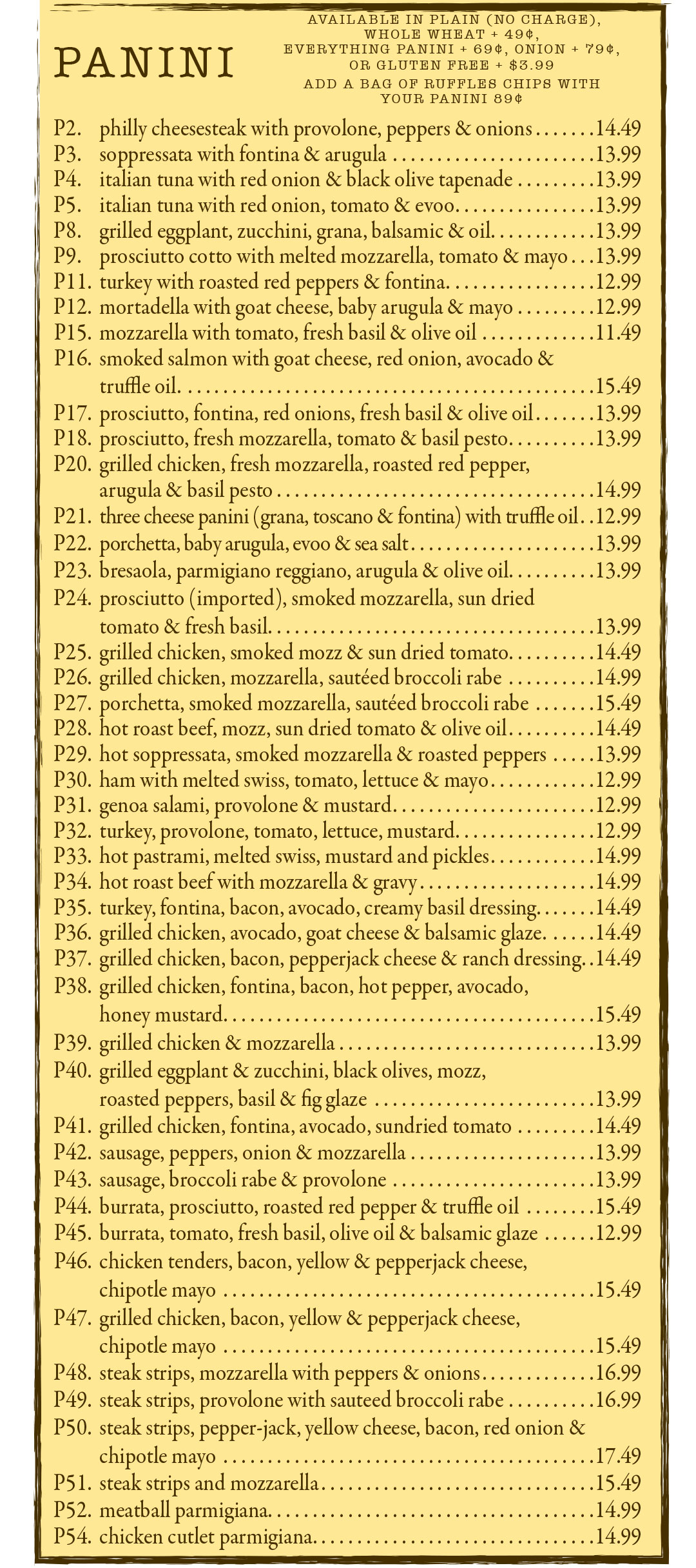 Bay Ridge Location Menu Photos