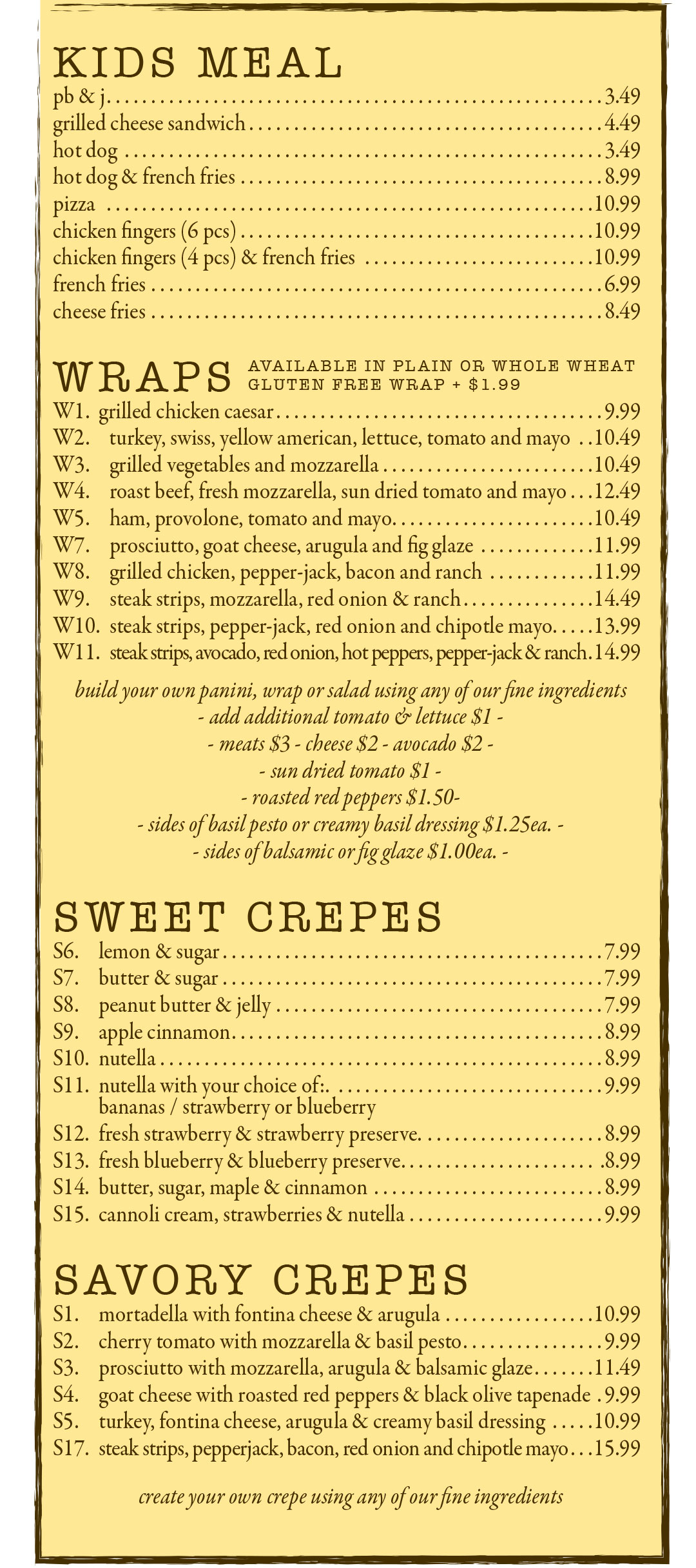 Bay Ridge Location Menu Photos