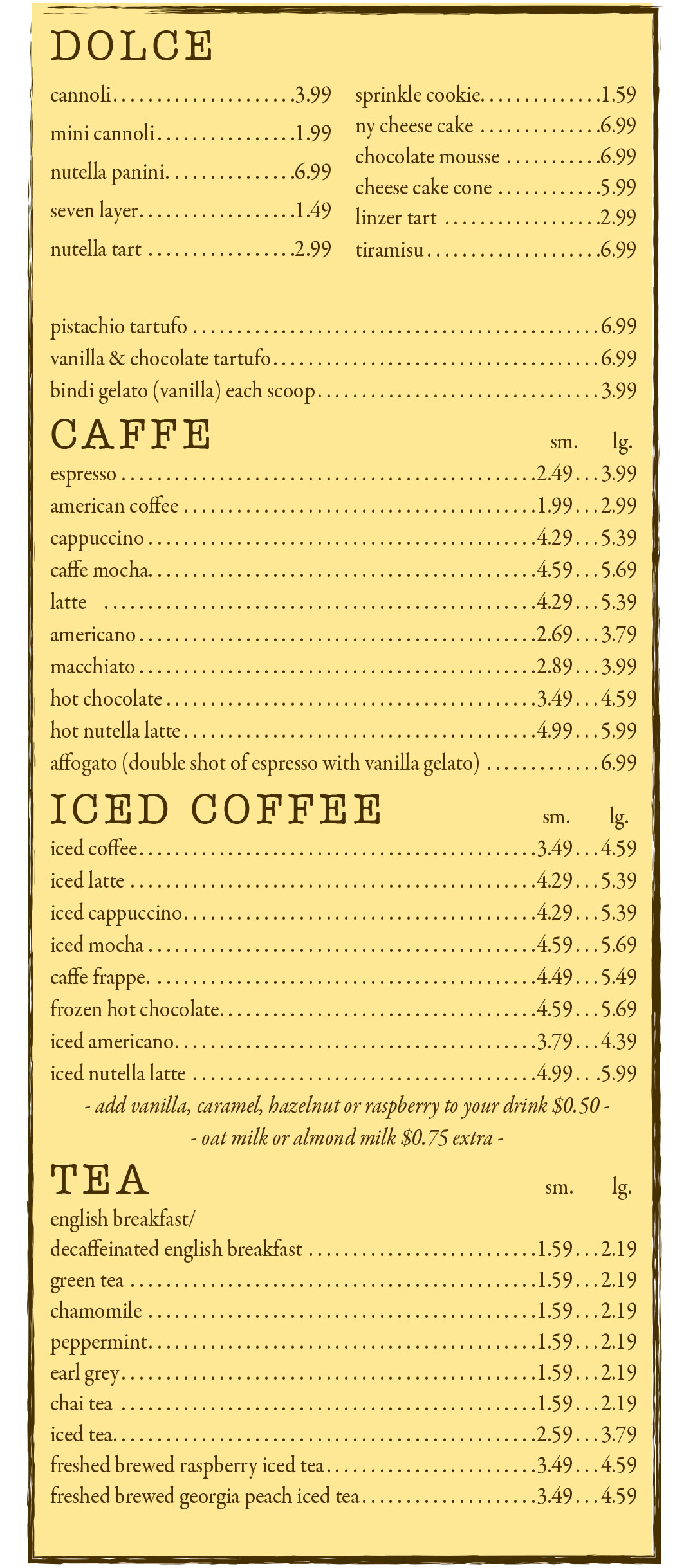 Bay Ridge Location Menu Photos