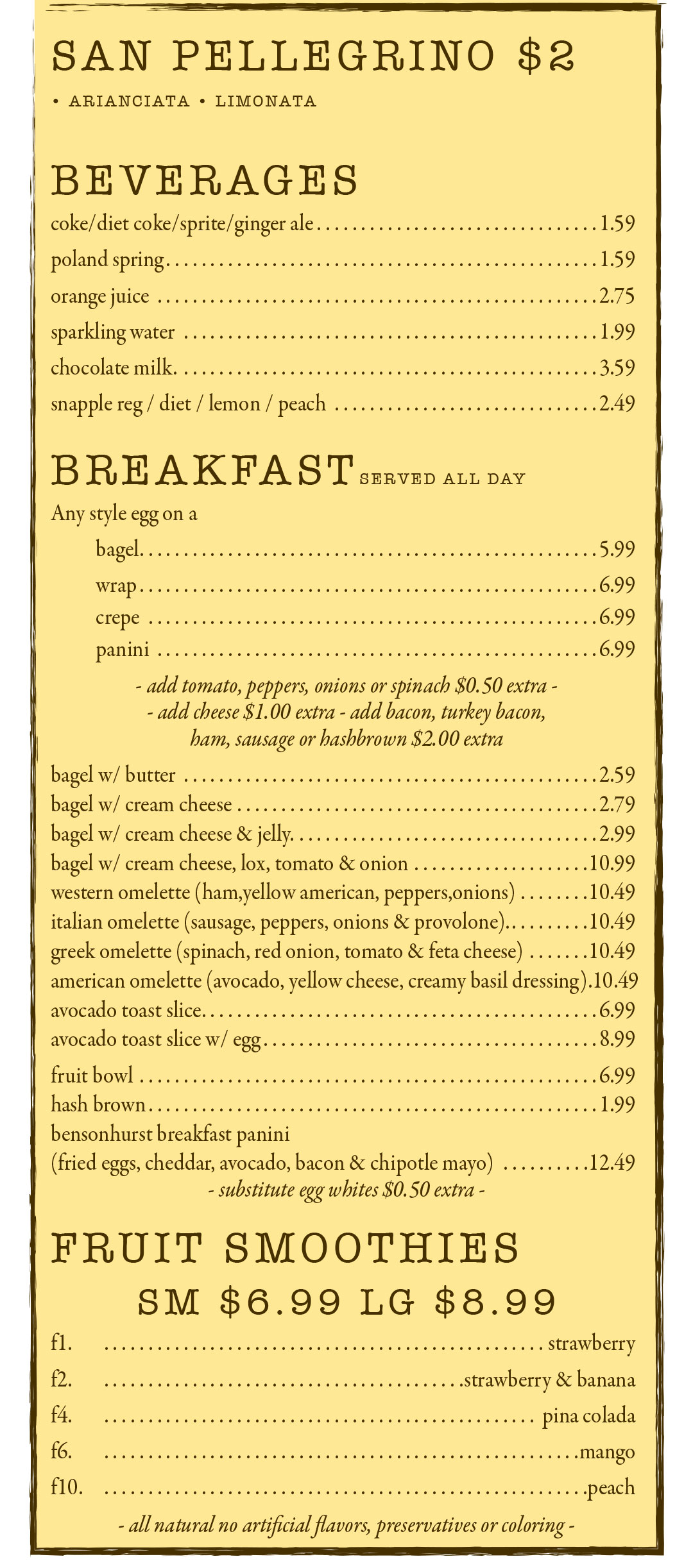 Bensonhurst Location Menu photos
