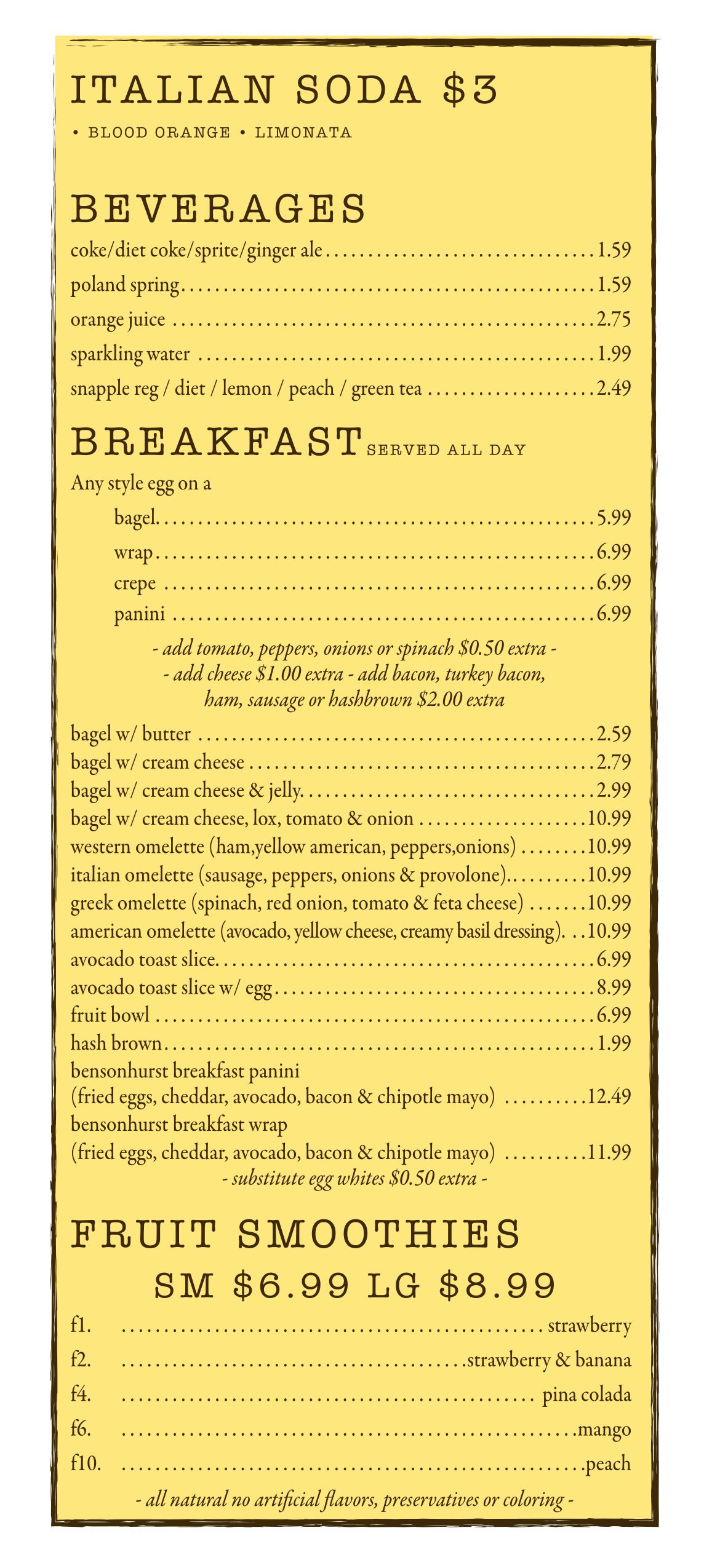 Bensonhurst Location Menu photos