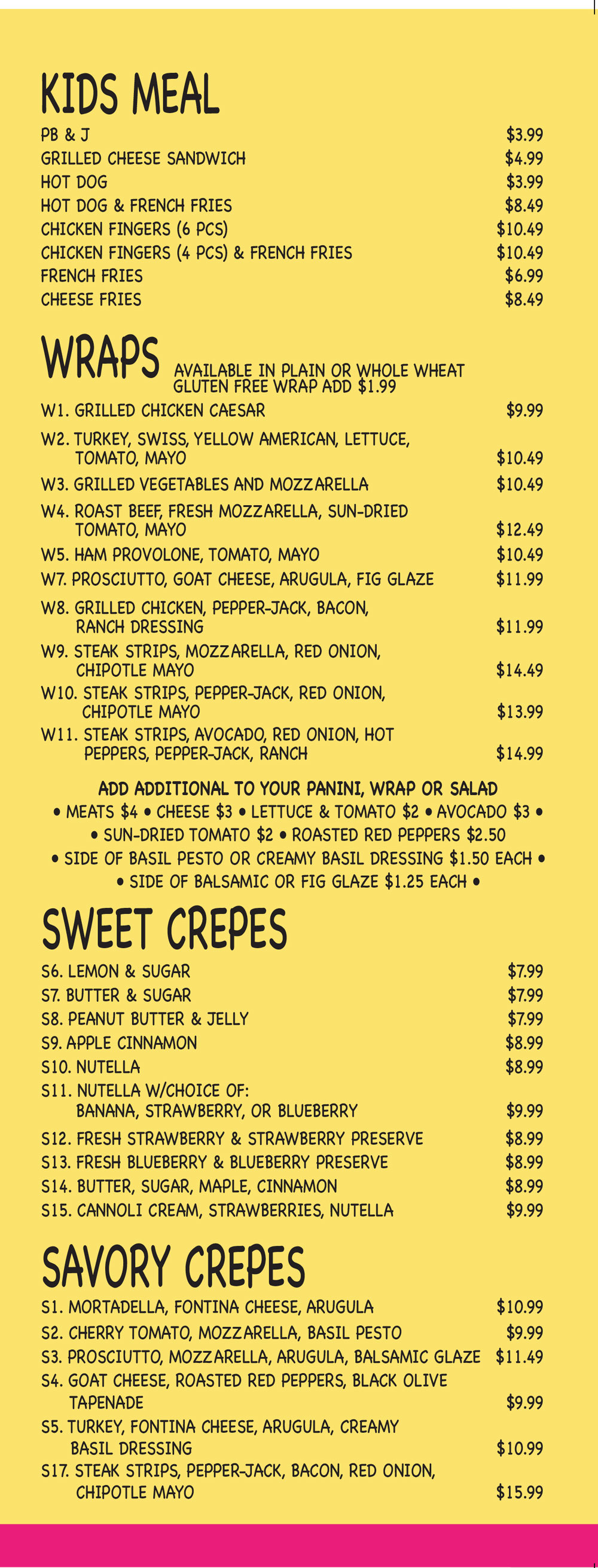 Rockaway Location Menu photos