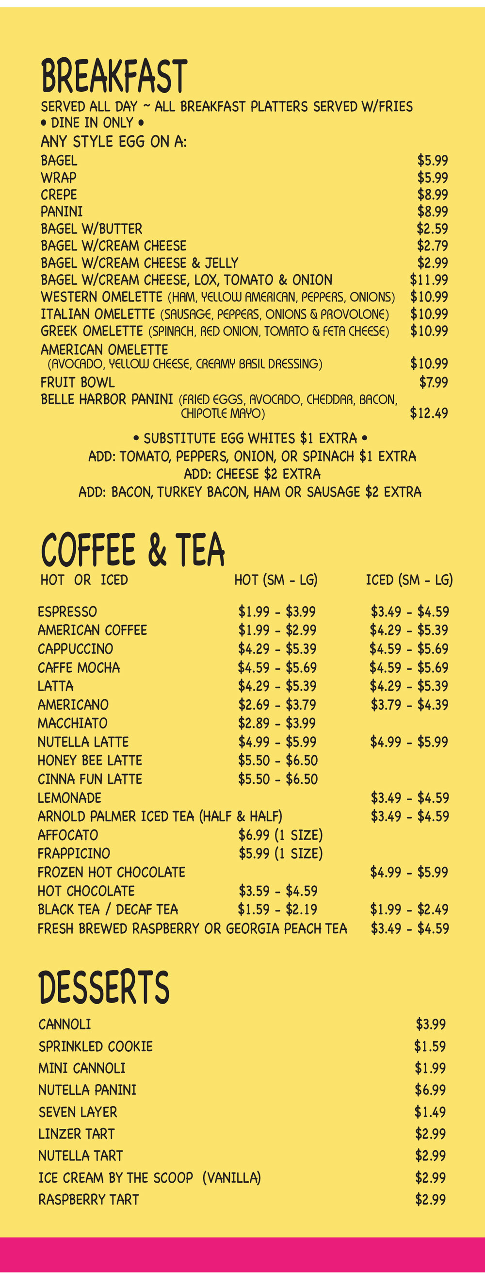 Rockaway Location Menu photos